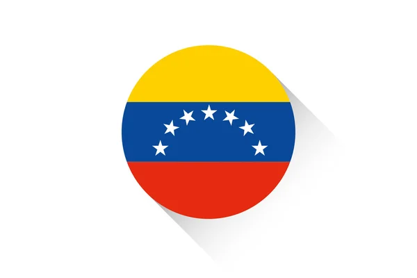 Bandera redonda con sombra de Venezuela — Vector de stock
