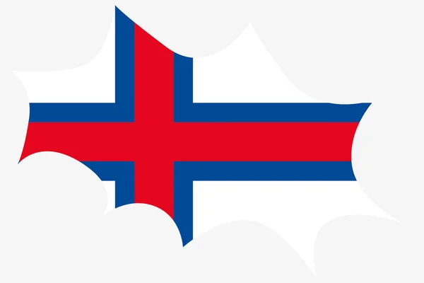 Έκρηξη εξυπνάδα η σημαία των Νήσων Φερόε — Διανυσματικό Αρχείο
