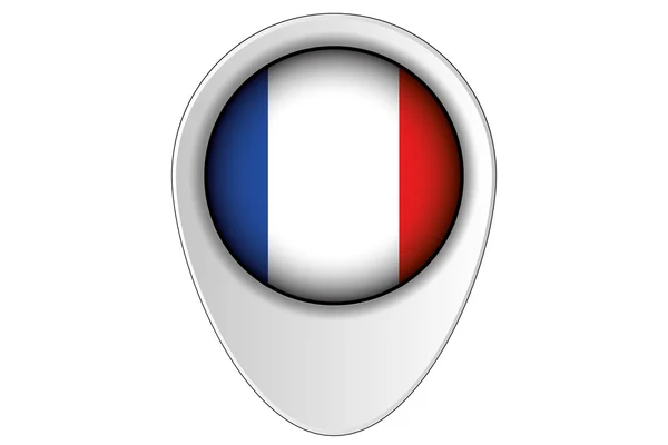 3D kaart aanwijzer vlag illustratie van het land van Frankrijk — Stockvector