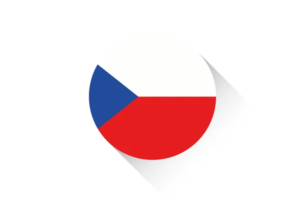 Drapeau rond avec ombre de la République tchèque — Image vectorielle