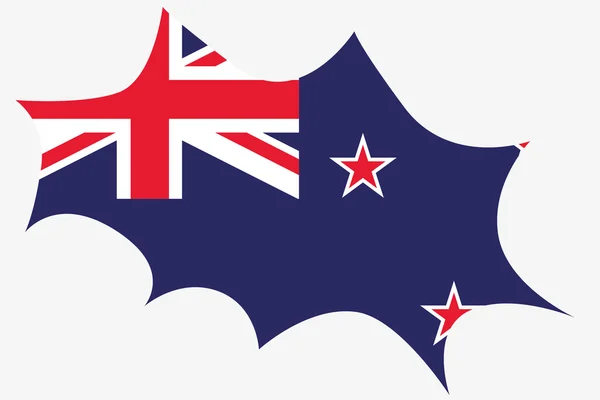 Explosion avec le drapeau de la Nouvelle-Zélande — Image vectorielle