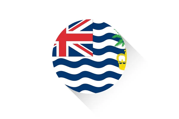 Круглый флаг с тенью Британской территории в Индийском океане — стоковый вектор