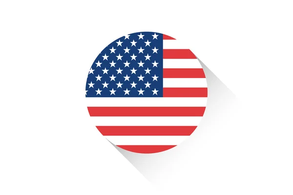 Bandera redonda con sombra de Estados Unidos de América — Vector de stock