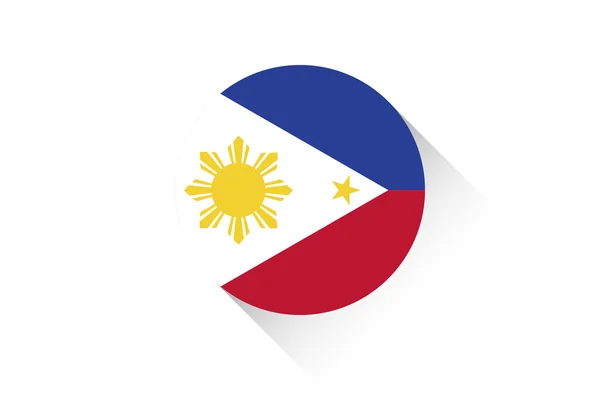 Drapeau rond avec ombre des Philippines — Image vectorielle