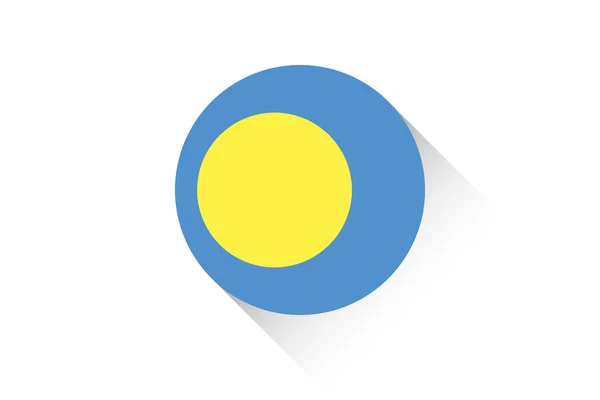 Bandera redonda con sombra de Palau — Vector de stock