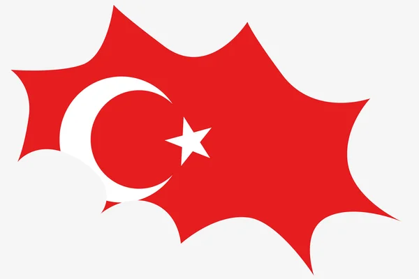 Explosión con la bandera de Turquía — Vector de stock