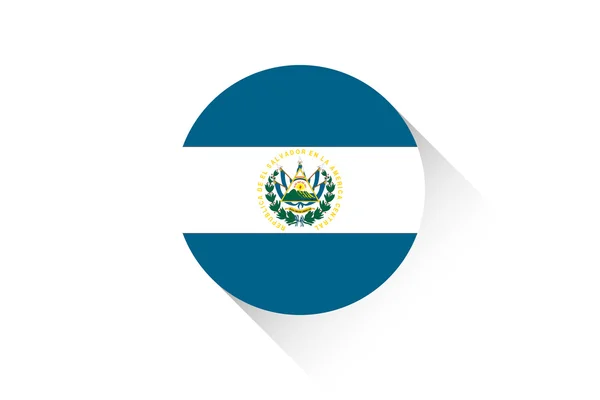 Bandera redonda con sombra de El Salvador — Vector de stock