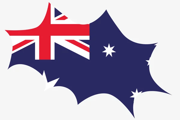 Explosion avec le drapeau de l'Australie — Image vectorielle