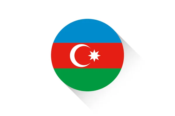 Bandiera rotonda con ombra dell'Azerbaigian — Vettoriale Stock