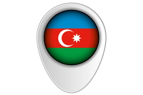 3D harita işaretçi bayrak çizimi ülke Azerbaycan — Stok Vektör
