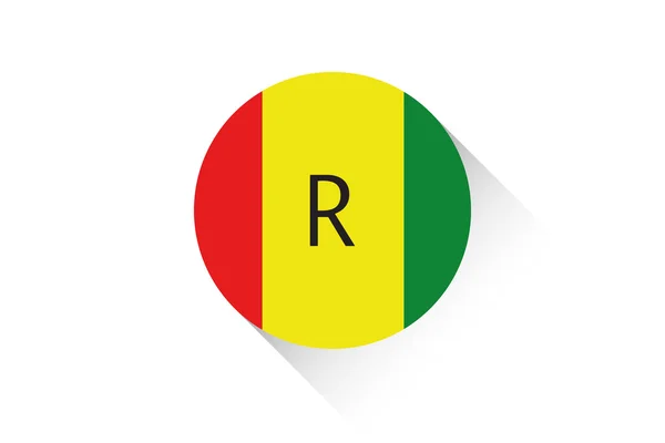 Bandera redonda con sombra de Ruanda — Archivo Imágenes Vectoriales