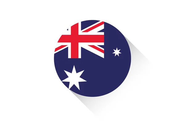 Drapeau rond avec ombre de l'Australie — Image vectorielle