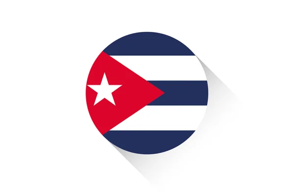 Round flag with shadow of Cuba — Stock Vector