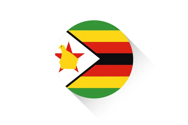 Runda flagga med skuggan av Zimbabwe — Stock vektor