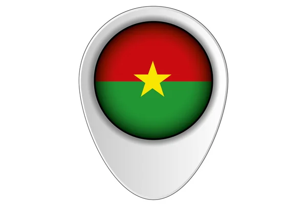 Mapa 3D Pointer Flag Ilustración del país de Burkina Faso — Archivo Imágenes Vectoriales