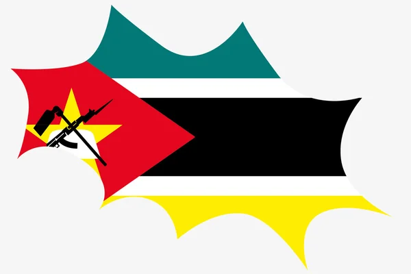 Explosie wit de vlag van Mozambique — Stockvector