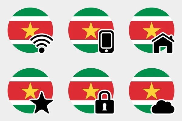Web Icon Set z flaga Surinamu — Wektor stockowy