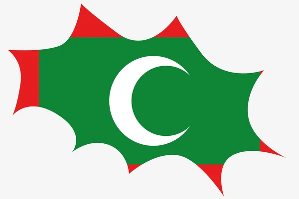 폭발 재치 몰디브의 국기 — 스톡 벡터