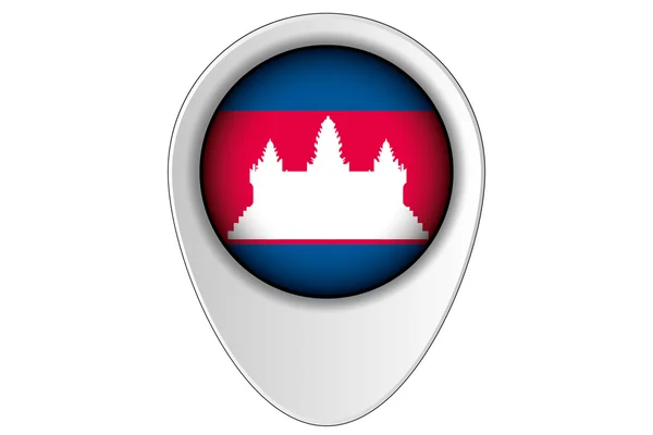 柬埔寨全国三维地图指针旗图 — 图库矢量图片