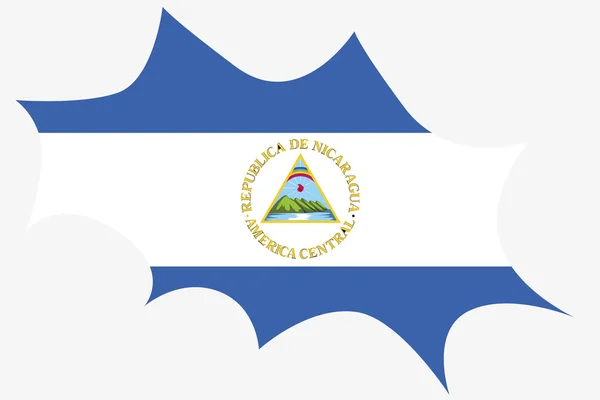 Explosion avec le drapeau du Nicaragua — Image vectorielle