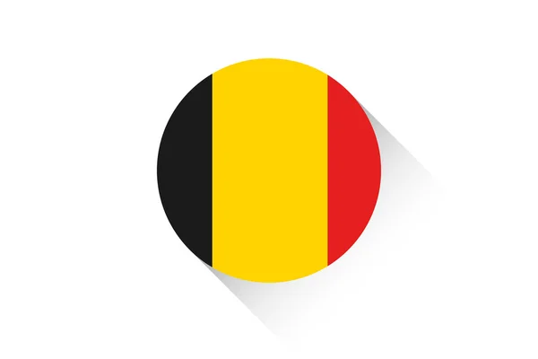 Bandiera rotonda con ombra del Belgio — Vettoriale Stock