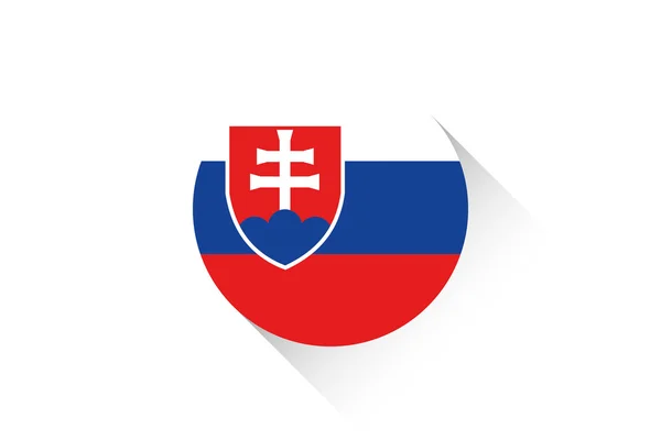 Bandeira redonda com sombra da Eslováquia — Vetor de Stock