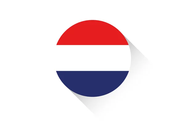 Bandera redonda con sombra de Holanda — Vector de stock