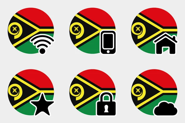 Web Icon Set z flaga Vanuatu — Wektor stockowy