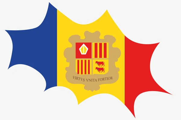 Explosão com a bandeira de Andorra — Vetor de Stock