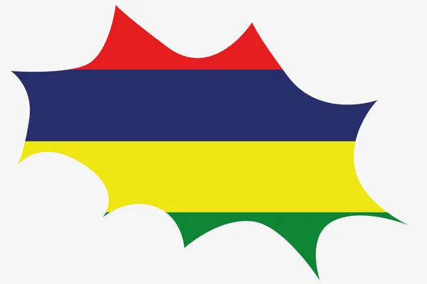 Robbanás wit Mauritius zászlaja — Stock Vector