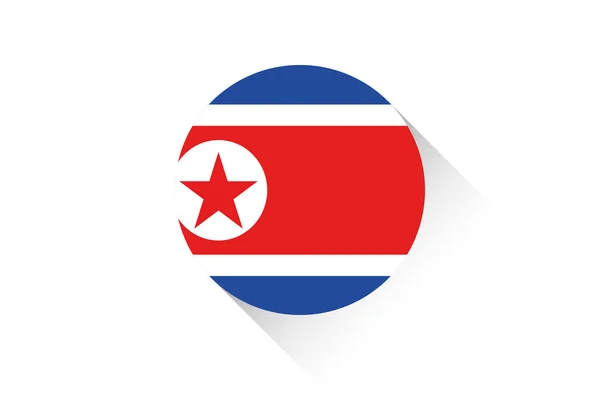 Γύρος σημαία με τη σκιά της Βόρειας Κορέας — Διανυσματικό Αρχείο