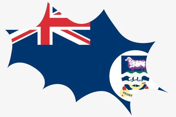 Explosion wit the flag of FalklandI slands — Stock Vector