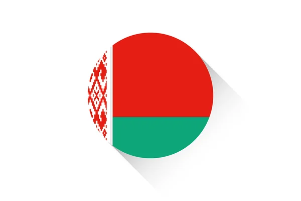 Ronde vlag met schaduw van Wit-Rusland — Stockvector