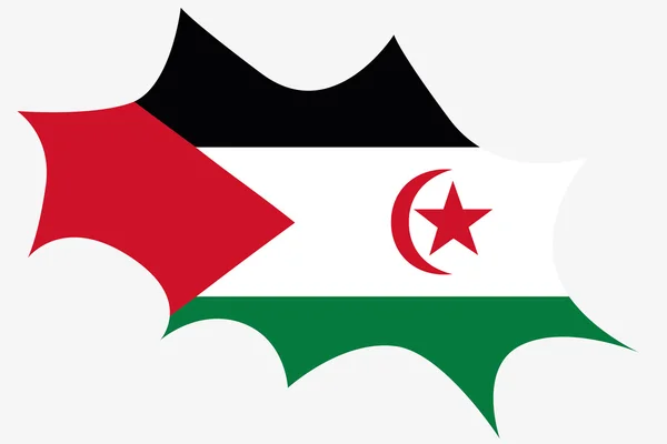 Explosion avec le drapeau du Sahara Occidental — Image vectorielle