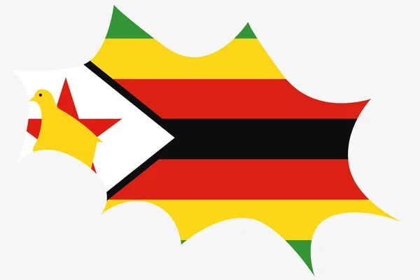 爆炸机智的津巴布韦国旗 — 图库矢量图片