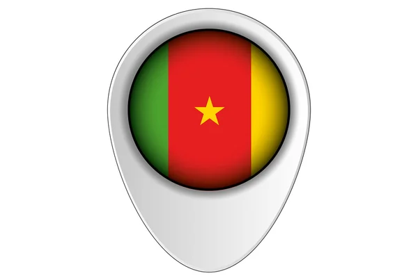 3D megjelenítése mutató zászló illusztrációja az ország, Kamerun — Stock Vector