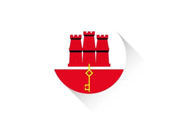Gibraltar gölge ile yuvarlak bayrak — Stok Vektör