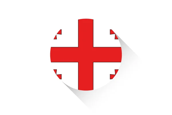 Bandera redonda con sombra de Georgia — Vector de stock