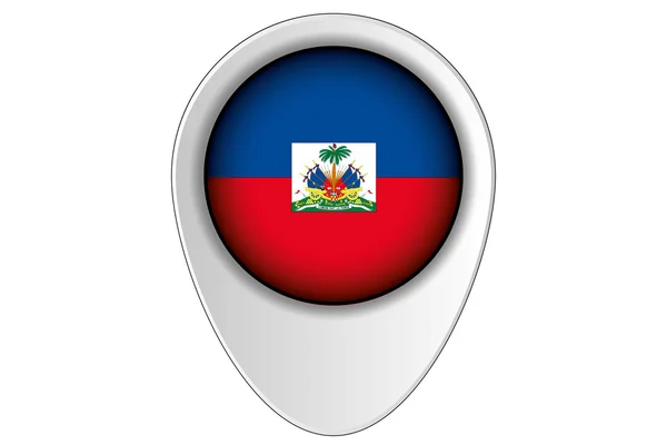 Mapa 3D Ponteiro Bandeira Ilustração do país do Haiti — Vetor de Stock