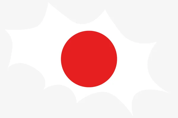 Esplosione con la bandiera del Giappone — Vettoriale Stock