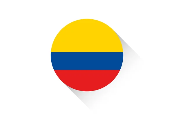Kerek zászlót Kolumbia árnyékában — Stock Vector