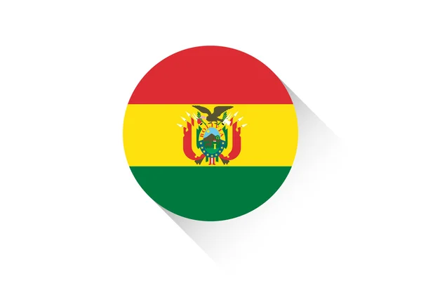 Runda flagga med skuggan av Bolivia — Stock vektor