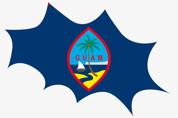 Explosion mit der Flagge von Guam — Stockvektor