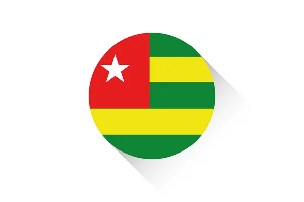 Drapeau rond avec ombre du Togo — Image vectorielle