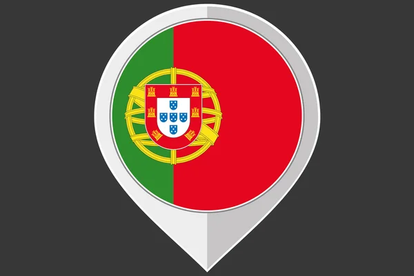 Puntero con la bandera de Portugal — Vector de stock