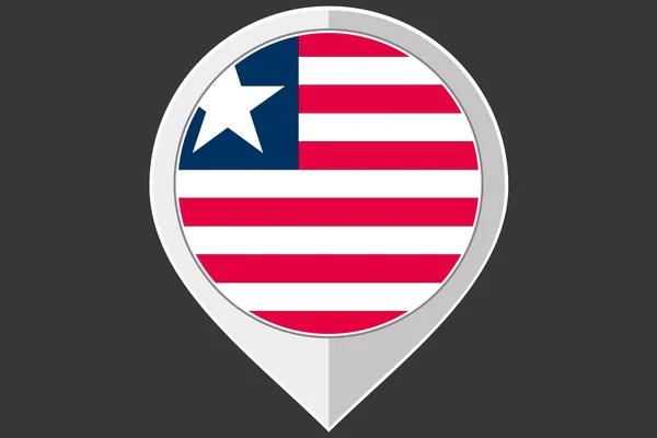 Puntero con la bandera de Liberia — Vector de stock