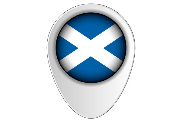 Mappa 3D Pointer Flag Illustrazione del paese della Scozia — Vettoriale Stock