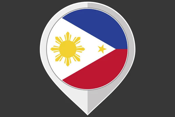 Ponteiro com a bandeira das Filipinas — Vetor de Stock