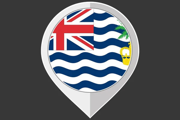 Δείκτη με την σημαία του βρετανικού εδάφους Ινδικού Ωκεανού — Διανυσματικό Αρχείο