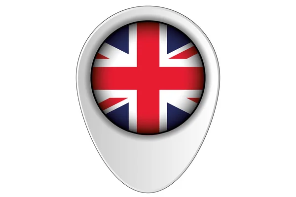 Carte 3D Pointeur Drapeau Illustration du pays du Royaume-Uni — Image vectorielle